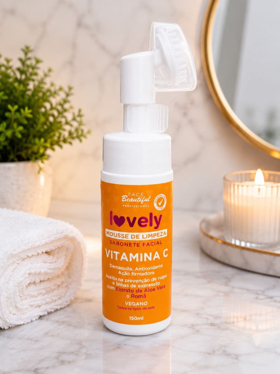Mousse de limpeza facial Vitamina C Lovely