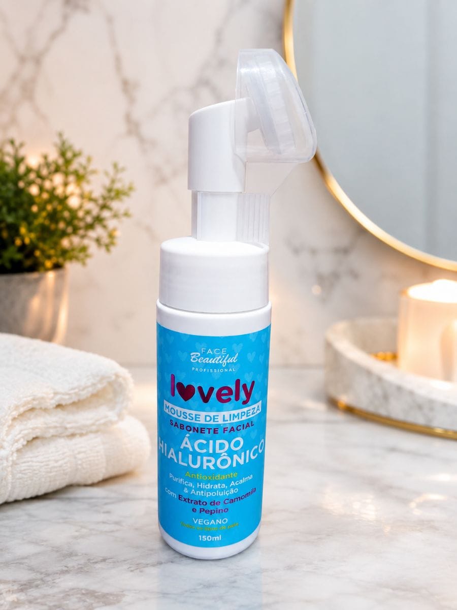 Mousse de limpeza facial Ácido Hialurônico Lovely