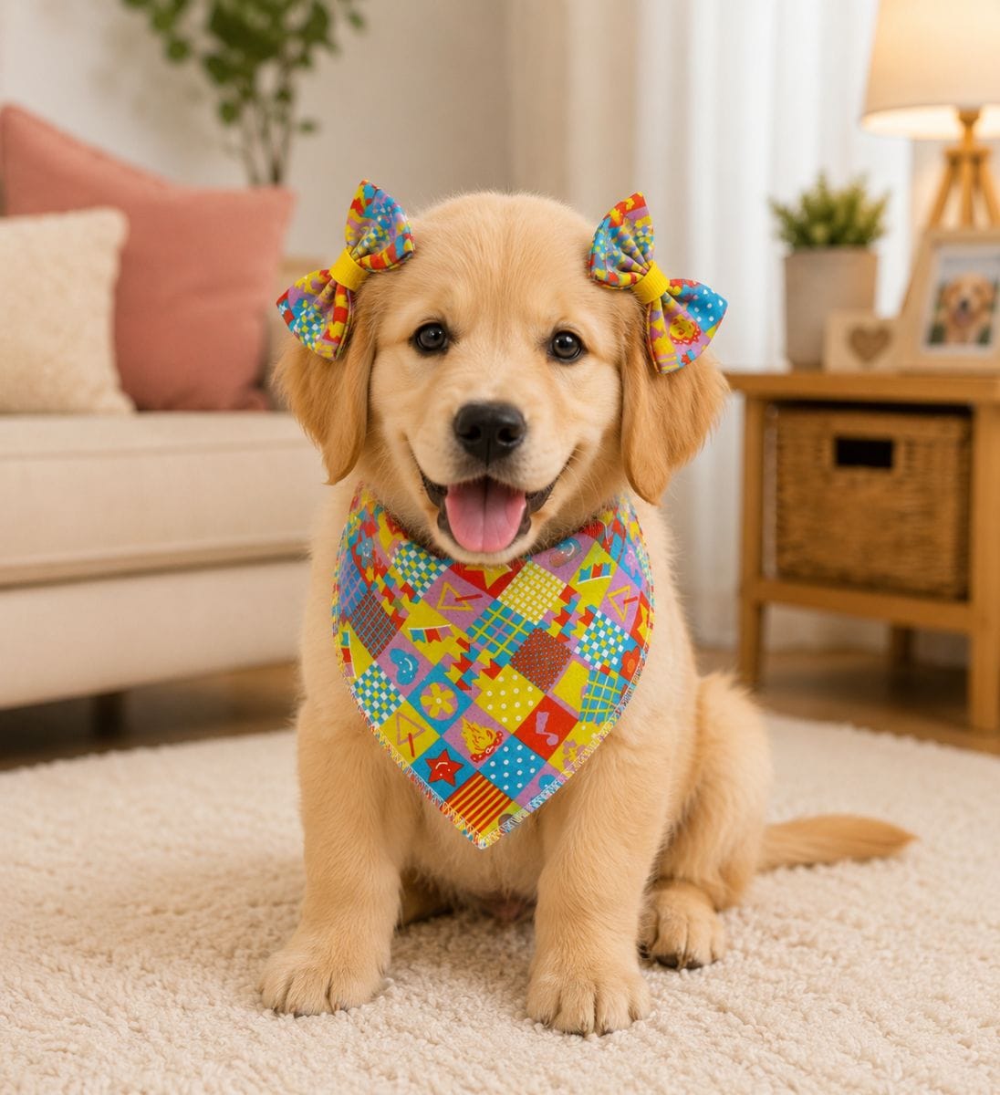 Kit Bandana e Laço de Topete Xadrez Tam. P