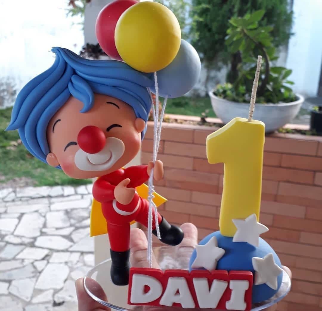 Topo de bolo Palhaço Plim Plim