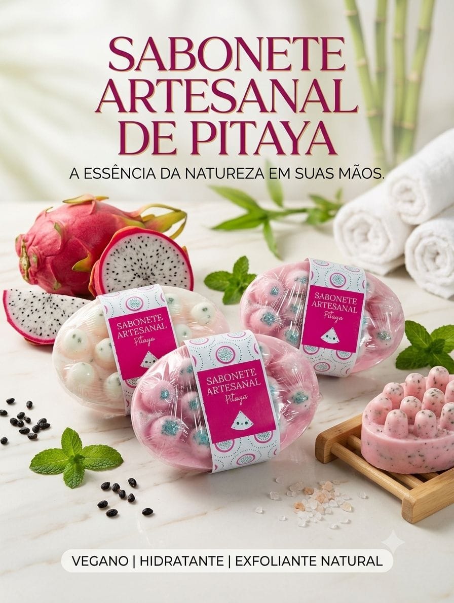 Sabonete de pitaya massageador
