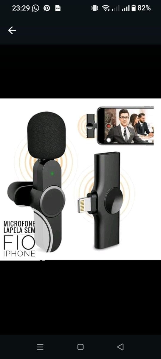 Microfone lapela sem fio