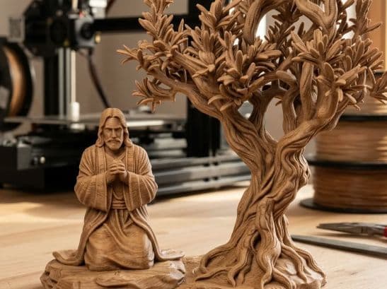 🙏🌿 Jesus em Oração sob a Oliveira – Fé, Esperança e Serenidade 🌿🙏