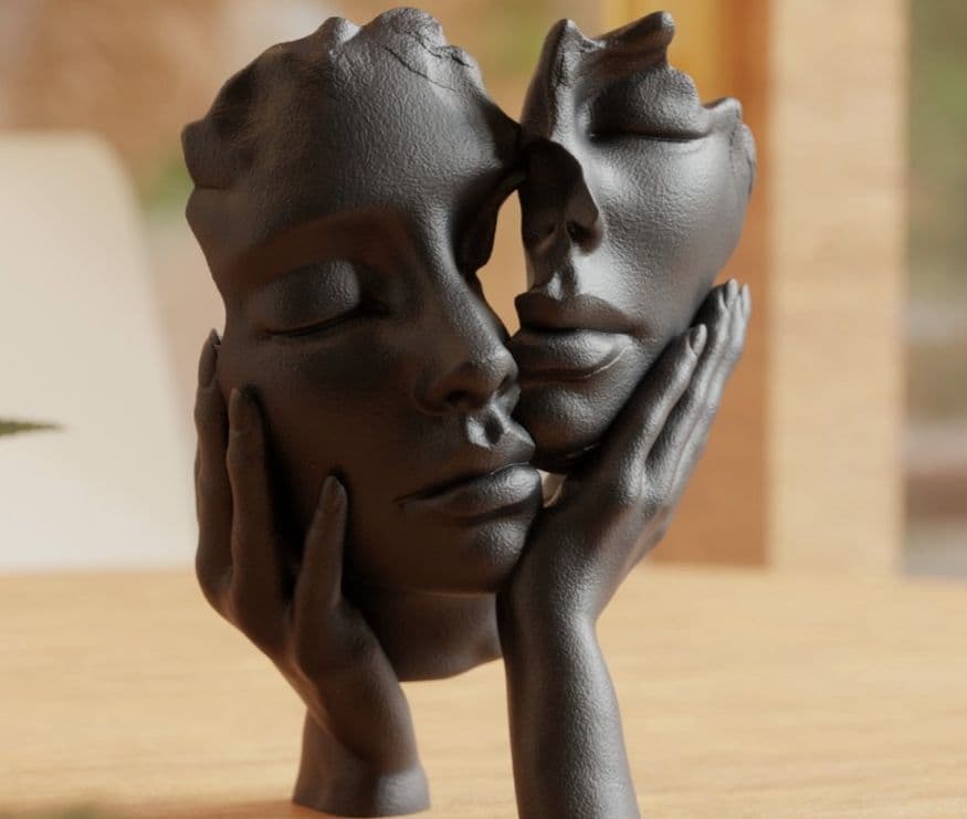 📸 Escultura de Duas Faces ✨ Arte moderna para encantar
