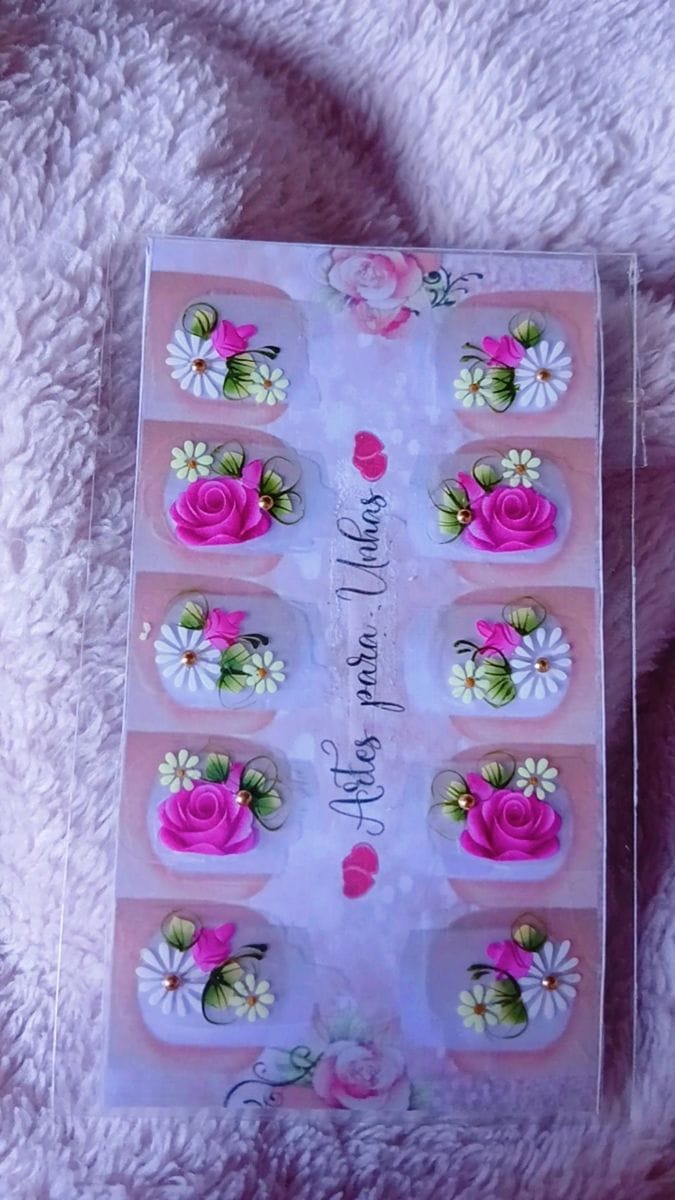 Adesivos artesanais 5 pares rosa pink