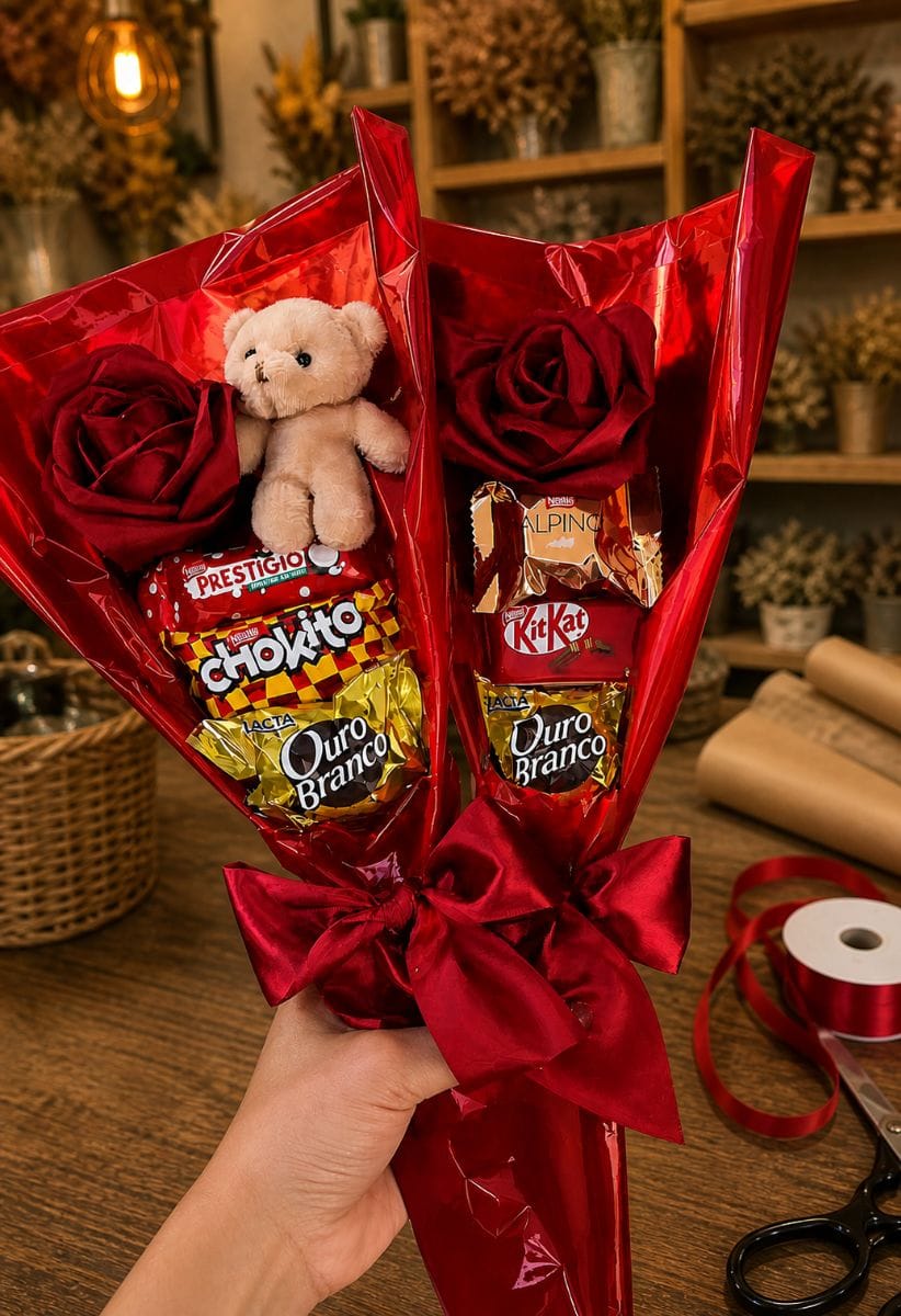 Buquês de chocolate