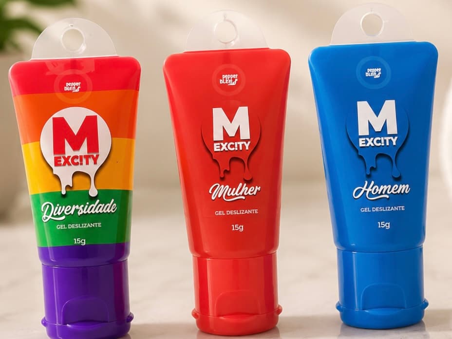 Gel de Massagem Lubrificante M Excity Deslizante Comestível Beijável 50g