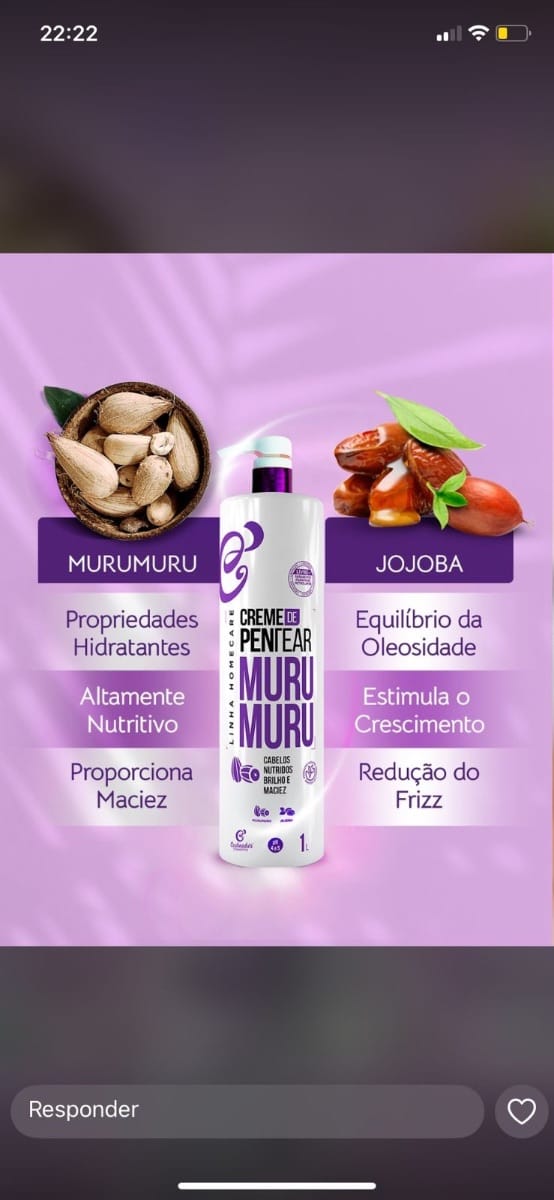 Creme pentear ativador cachos