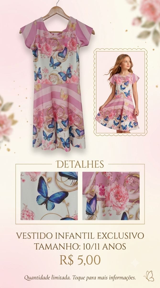 Vestido infantil de 10 anos