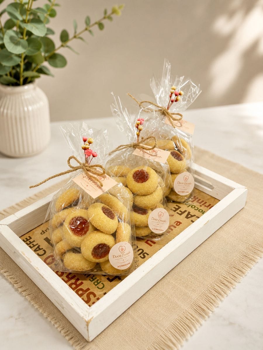 Biscoito amanteigado goiabada e chocolate