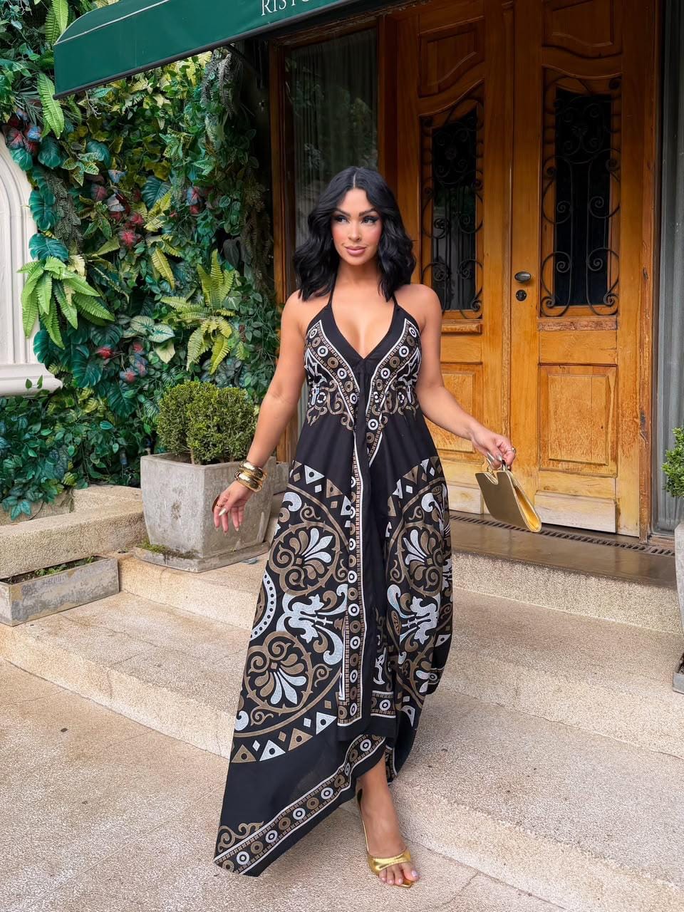 Vestido lenço longo