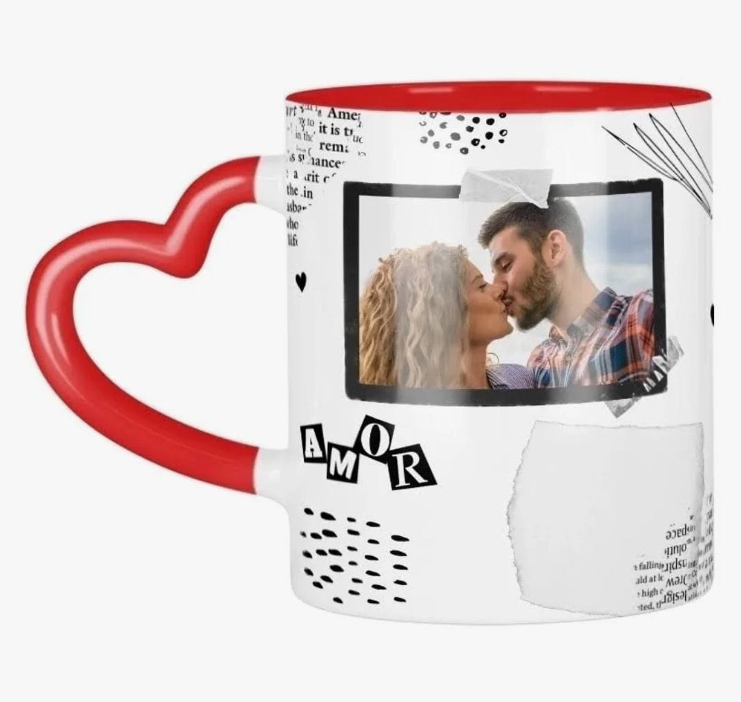 Caneca vermelha coração