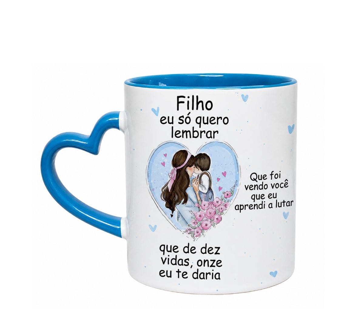 Caneca azul coração