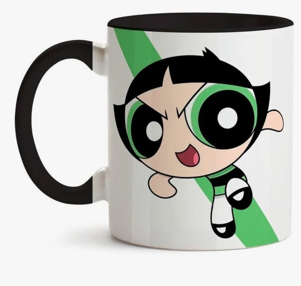 Caneca branca com preto