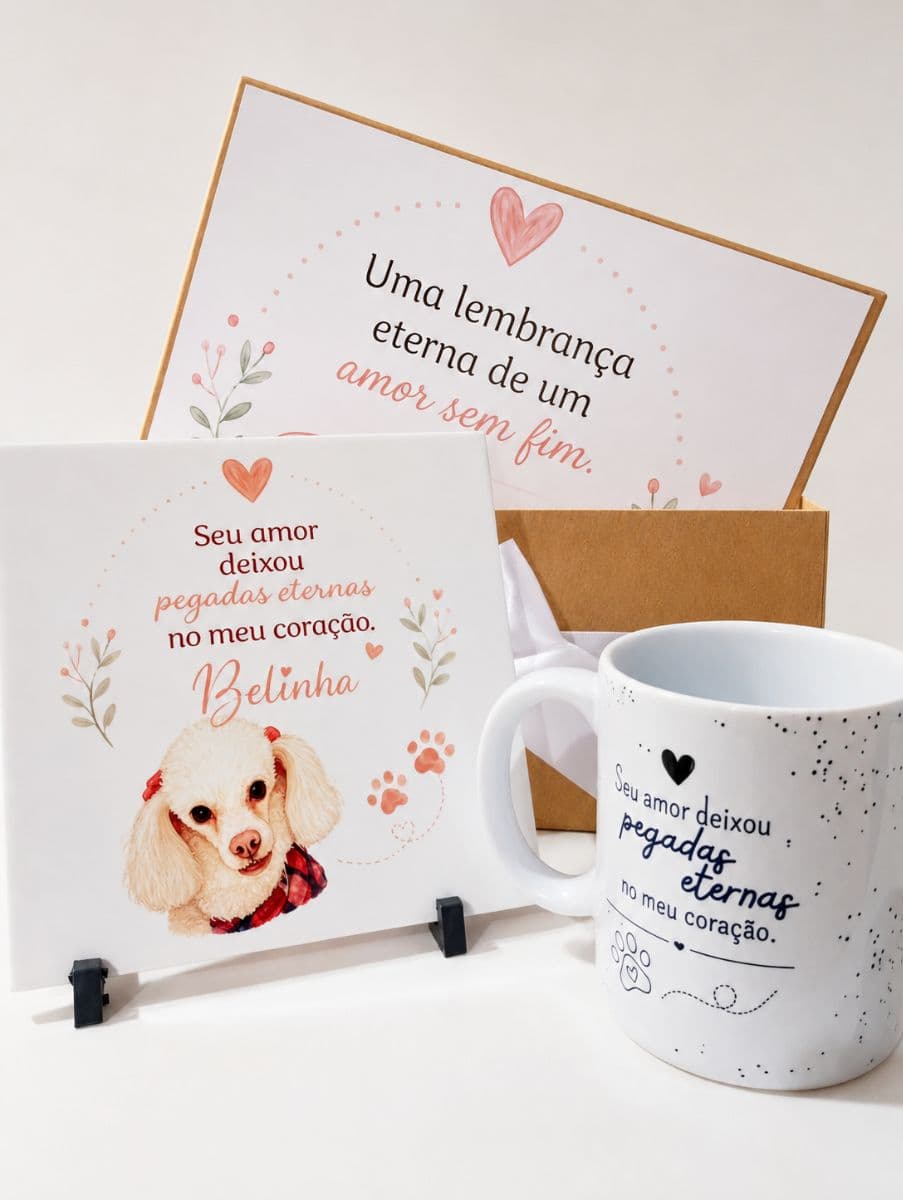 Kit quadrinho e caneca caixa MDF