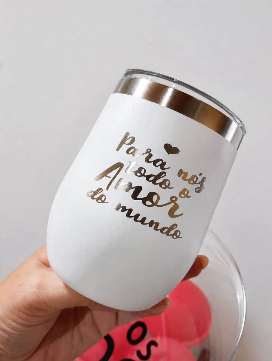 Copo cuia inox branco