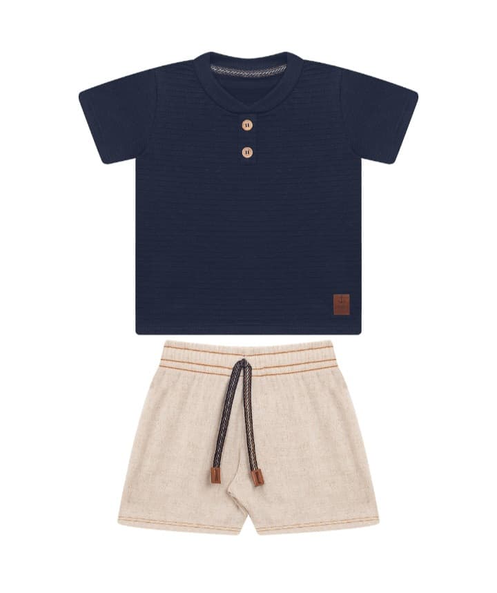 Conjunto Baby Tileesul bermuda linho