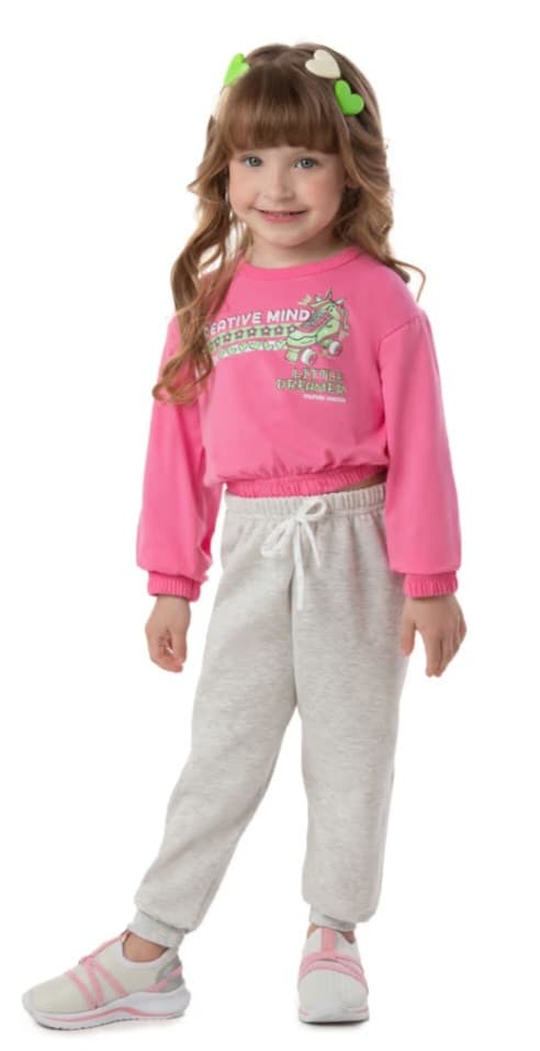 Calça moletom básica menina