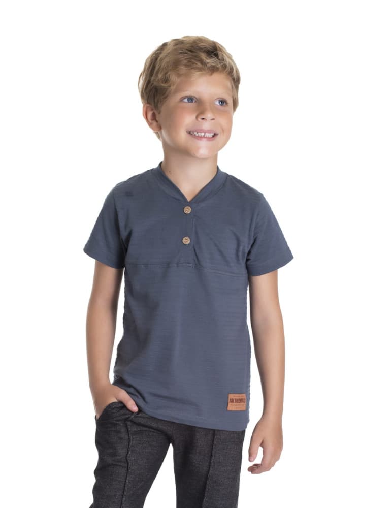 Camisa Slim malha trabalhada
