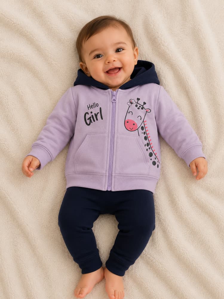 Conjunto Baby Menina com capuz Jidi