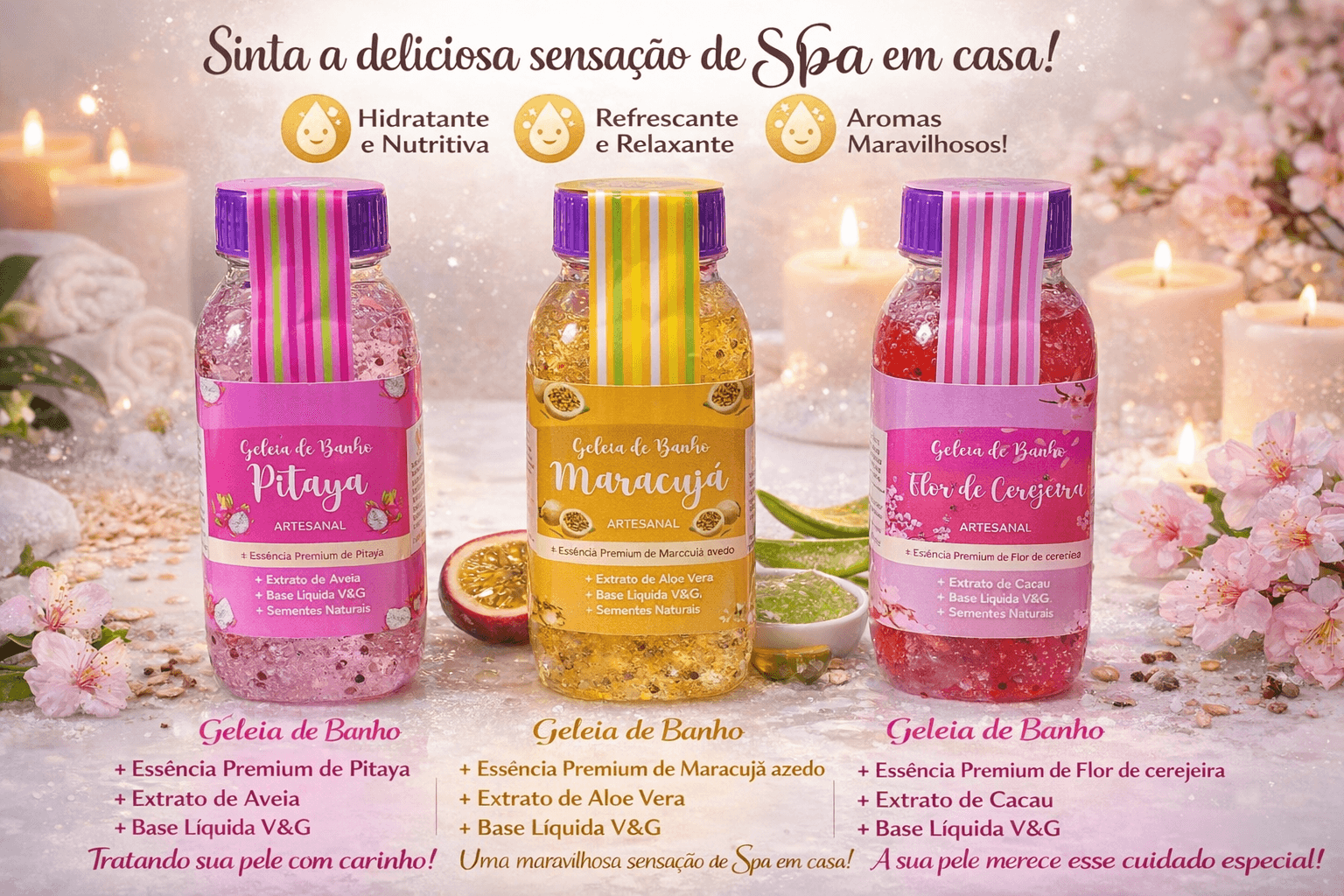 Geleia de banho artesanal e natural