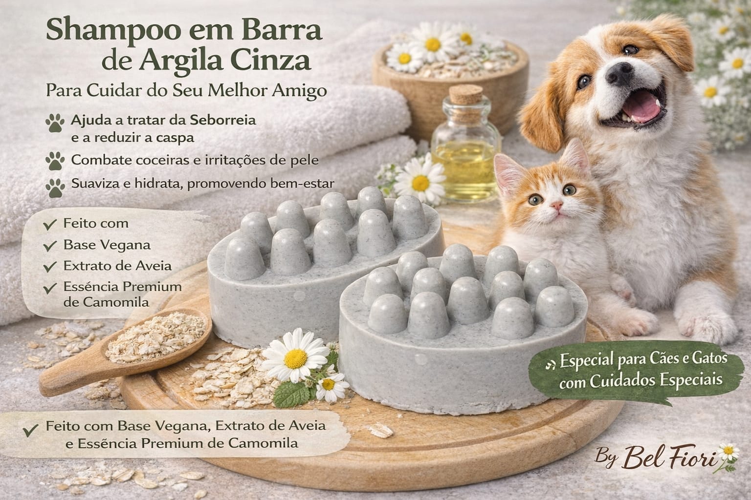 Shampoo em barra para pets + SPA Pet
