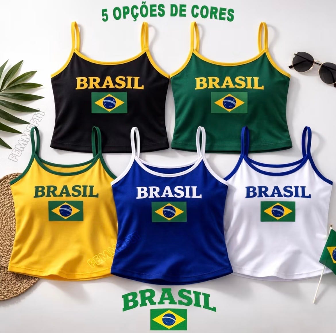 Cropped Brasil Blusa Feminina