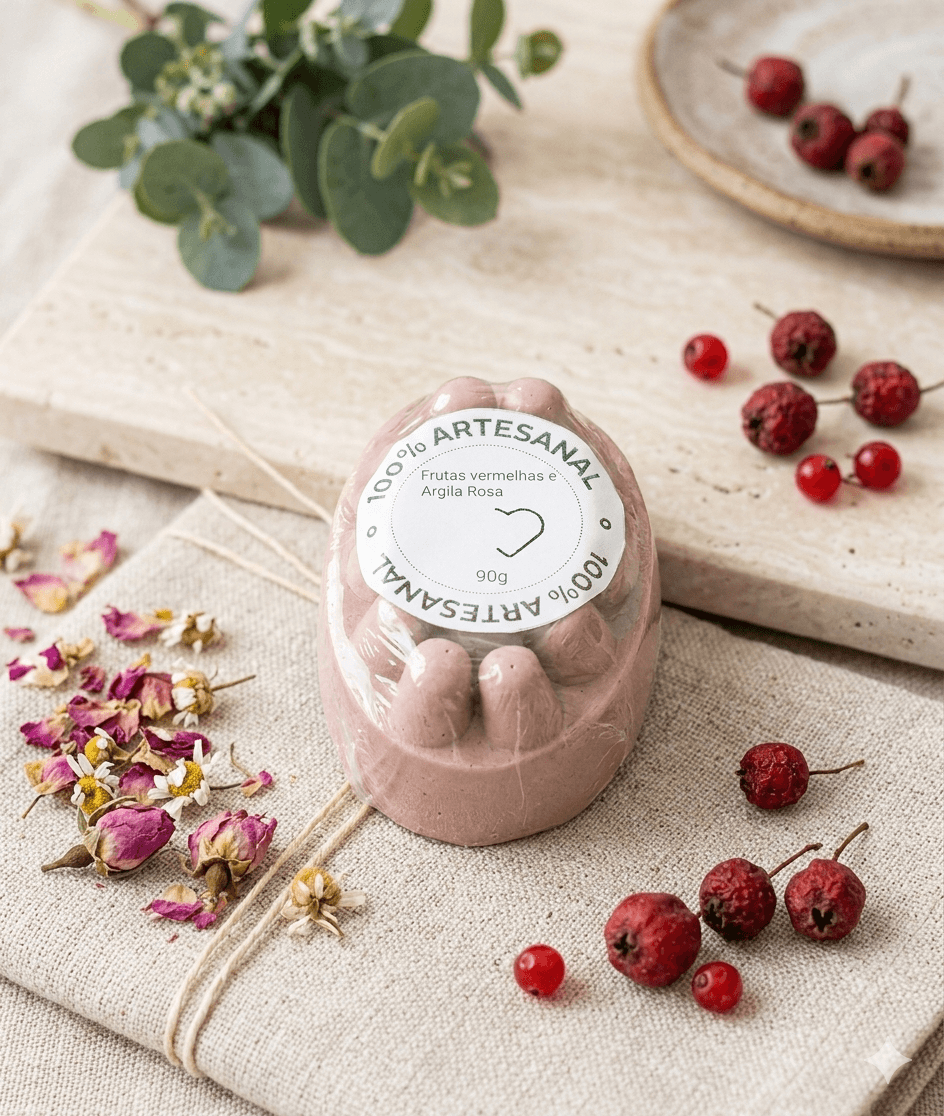 Sabonete massageador de argila Rosa corpo e rosto no rosto pode ser usado duas vezes na semana
