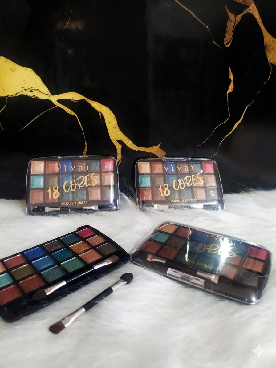ESTOJO DE SOMBRAS VIVAI 18 CORES
