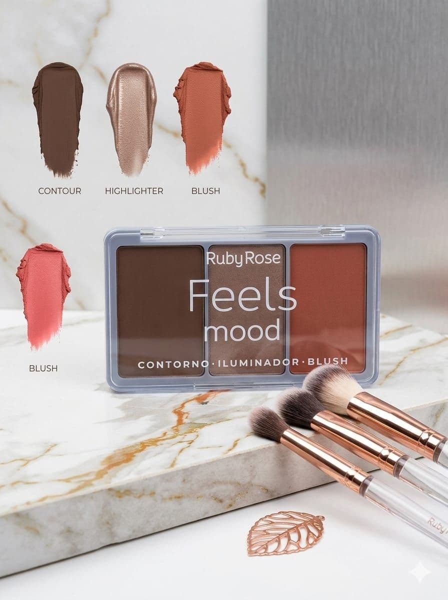 CONTORNO- ILUMINADOR- BLUSH RUBY ROSE FEELS MOOD