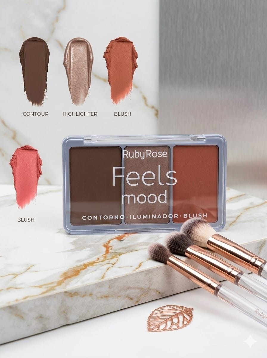 CONTORNO- ILUMINADOR- BLUSH RUBY ROSE FEELS MOOD