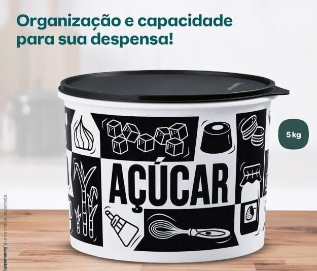 Caixa Tupper açúcar pop 5kilos Tupperware