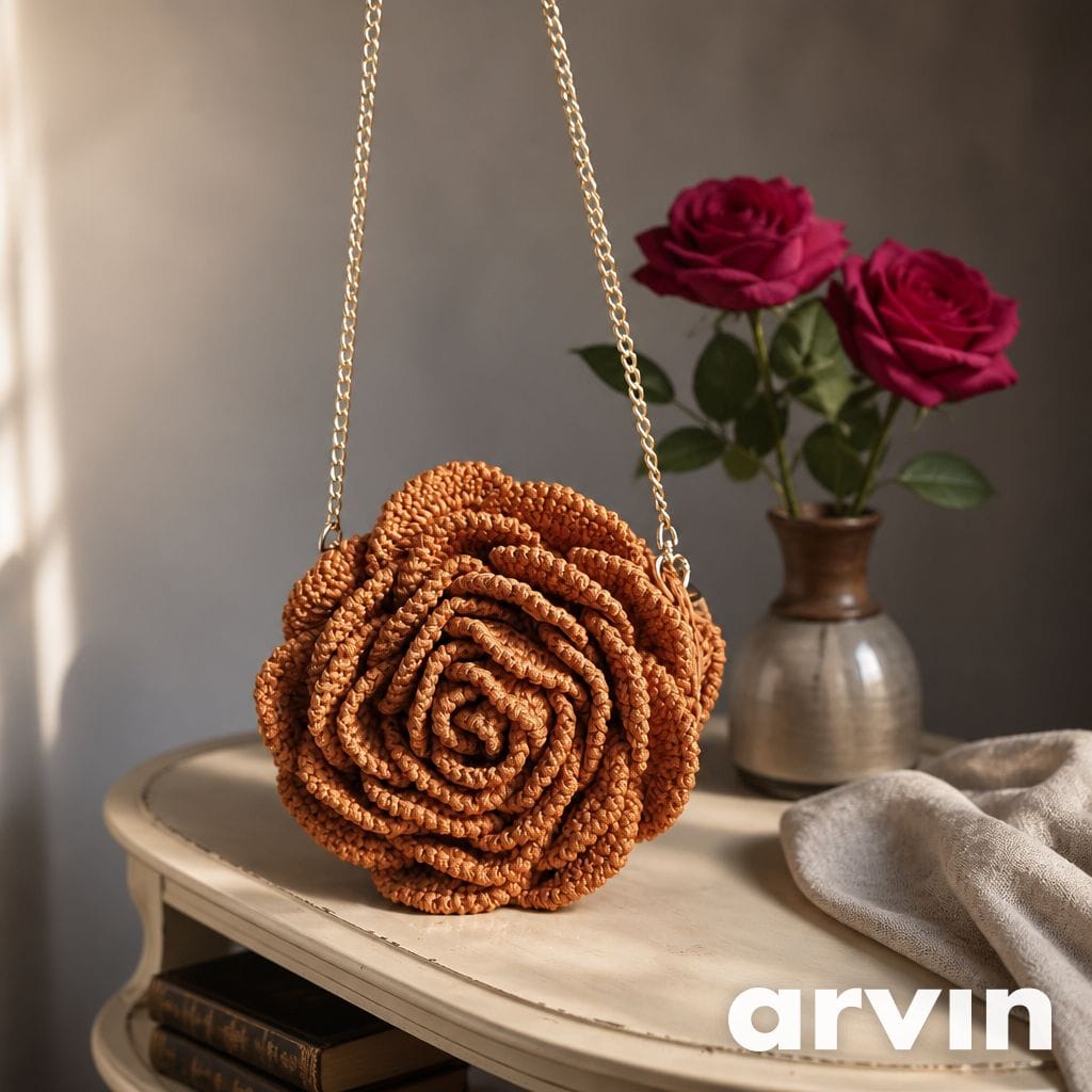 Bolsa Flor em Crochê – Elegância Artesanal em Cada Detalhe