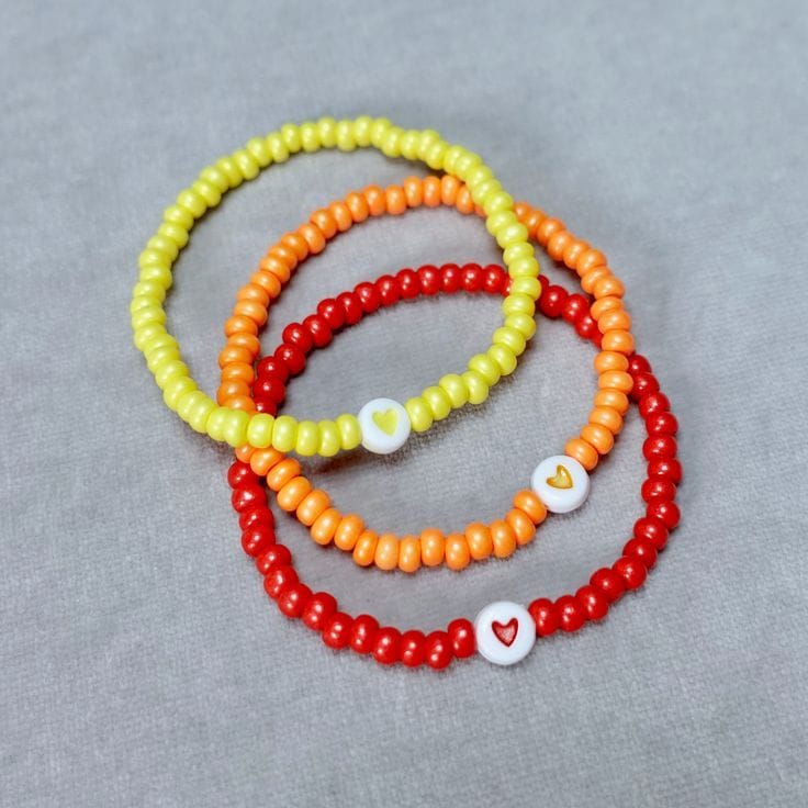 Trio de pulseira de coração