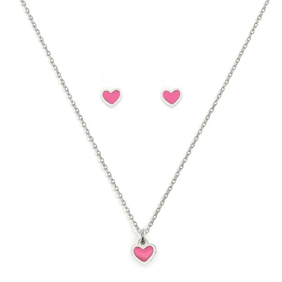 Conjunto infantil, Coração rosa bebê resinado