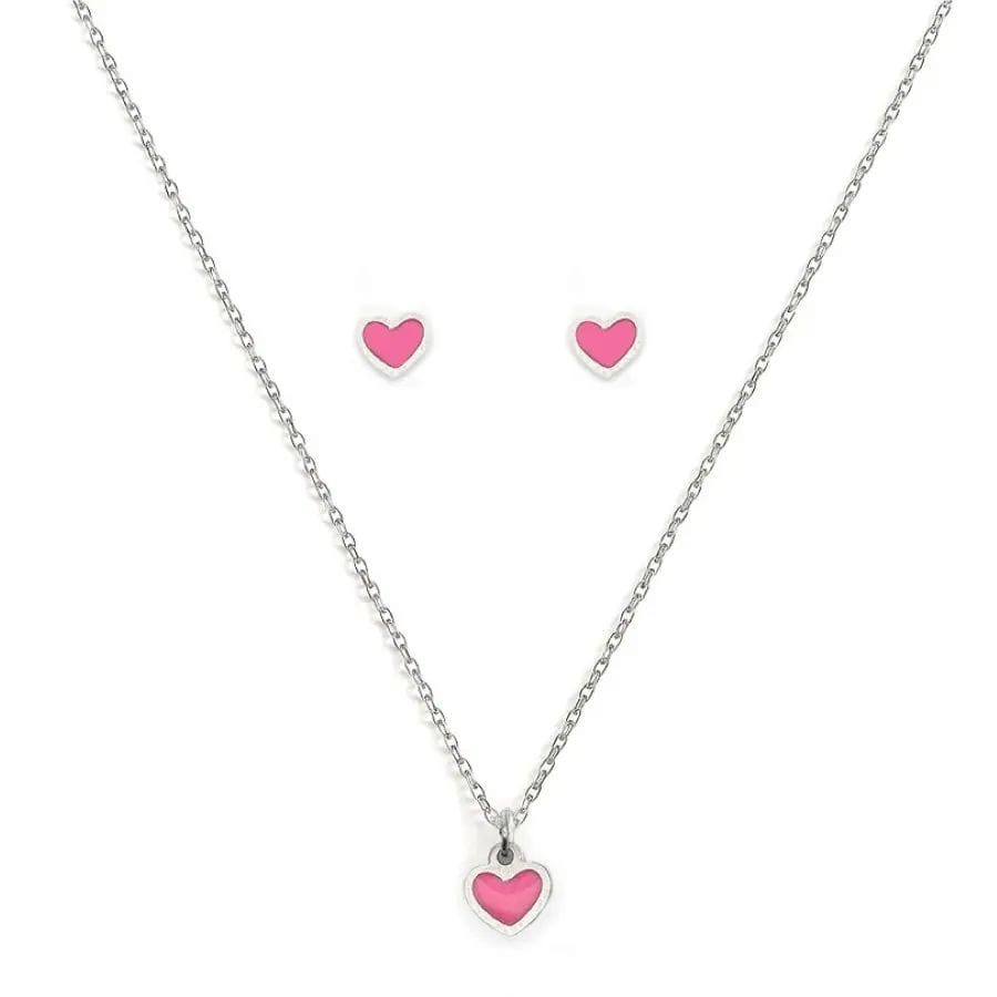 Conjunto infantil, Coração rosa bebê resinado