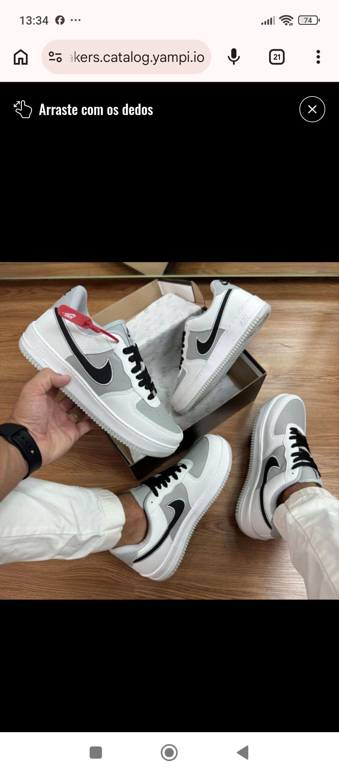 Tênis Air Force 1 - Branco/Cinza