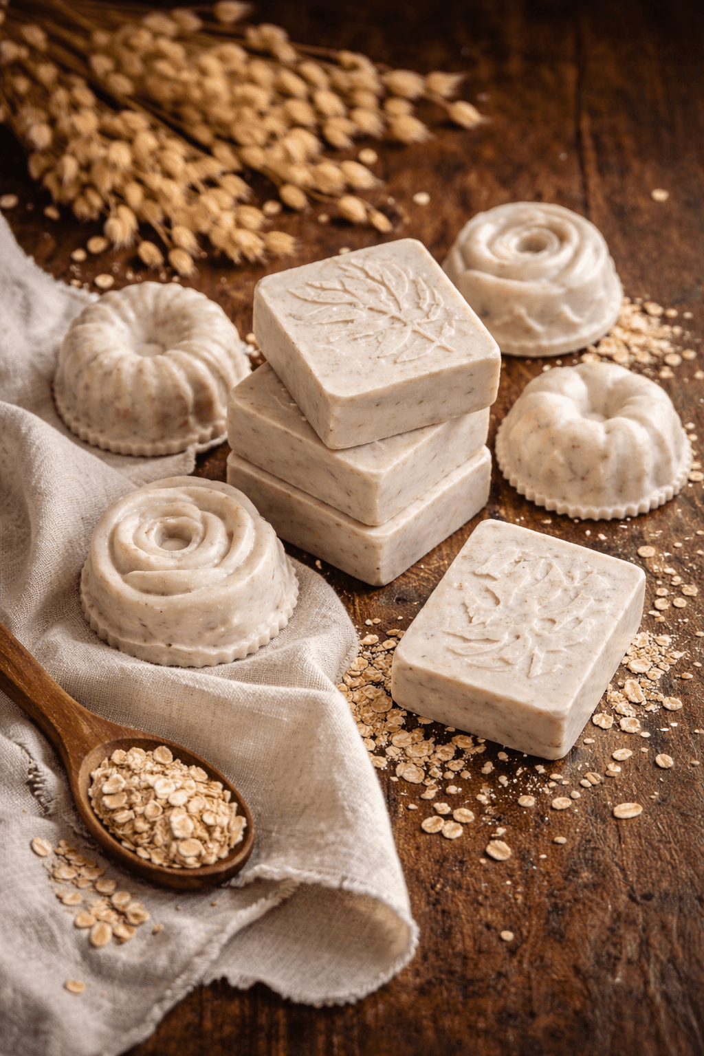 Sabonetes artesanais super hidratantes de aveia ,mel e óleo de amêndoas com toda a matéria vegetal e orgânica