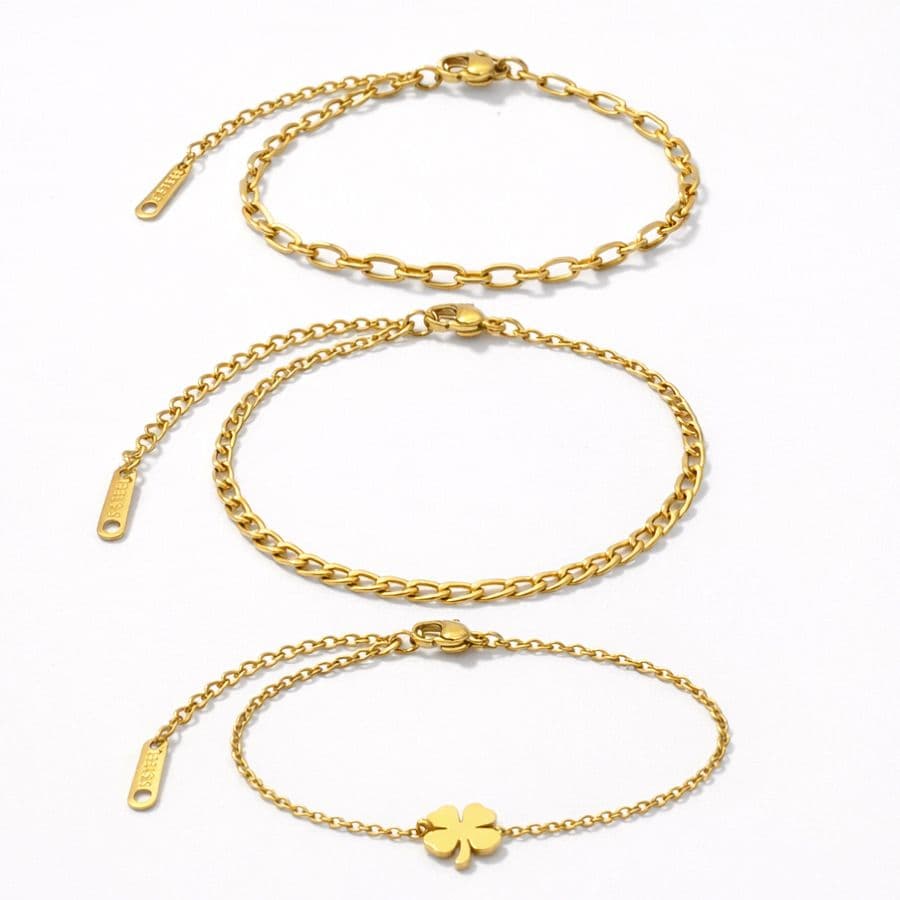 Kit Trio de Pulseiras Trevo da Sorte